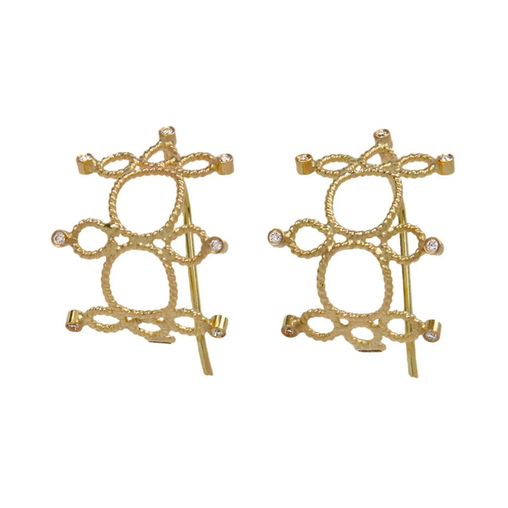 ON SALE! Christina Soubli, Twist Jewelry,Seattle.18K looped diamond Hoops - Picture 4 of 8